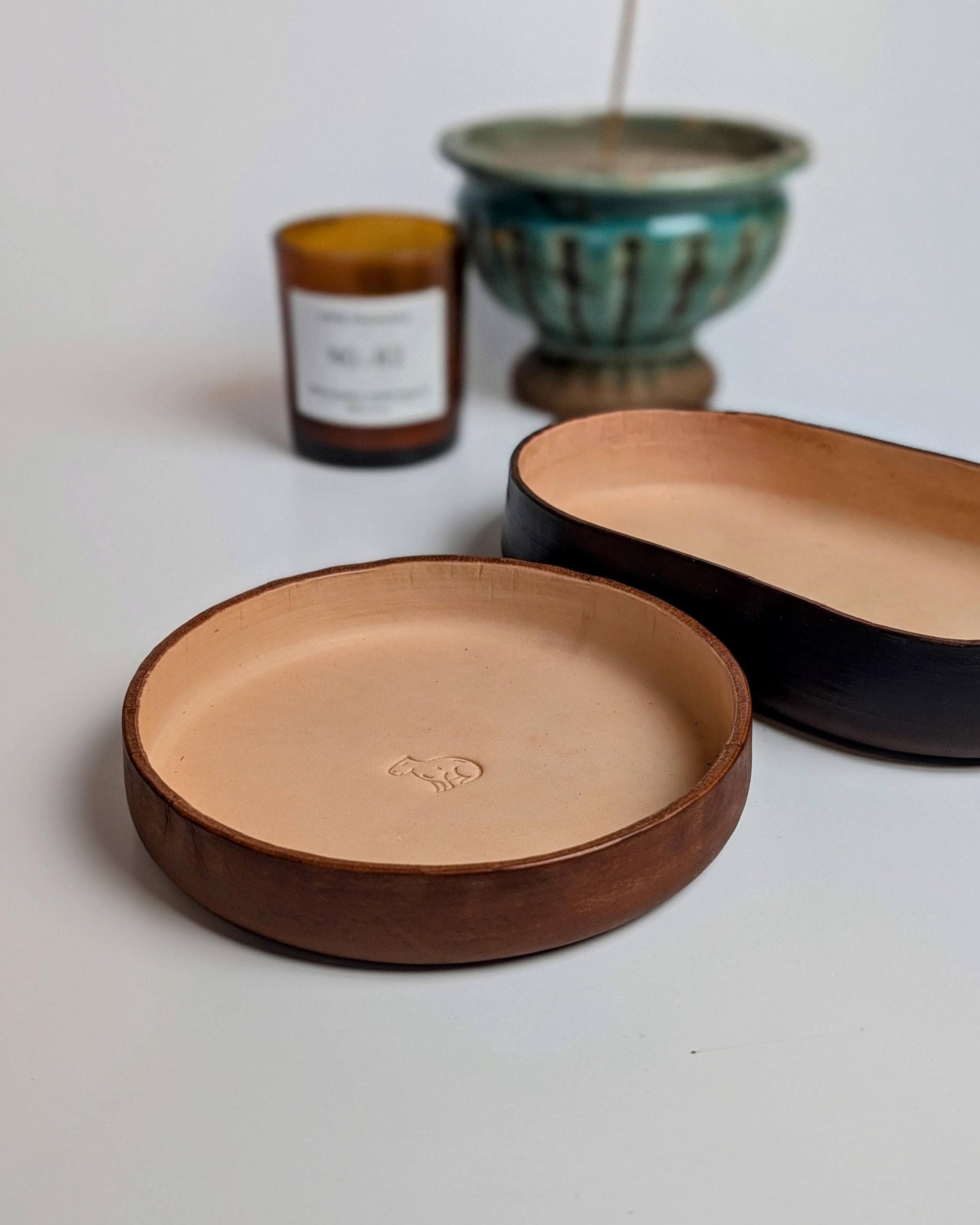 Leather Desk Tray, Catchall Organizer, Dice Tray & Housewarming Gift