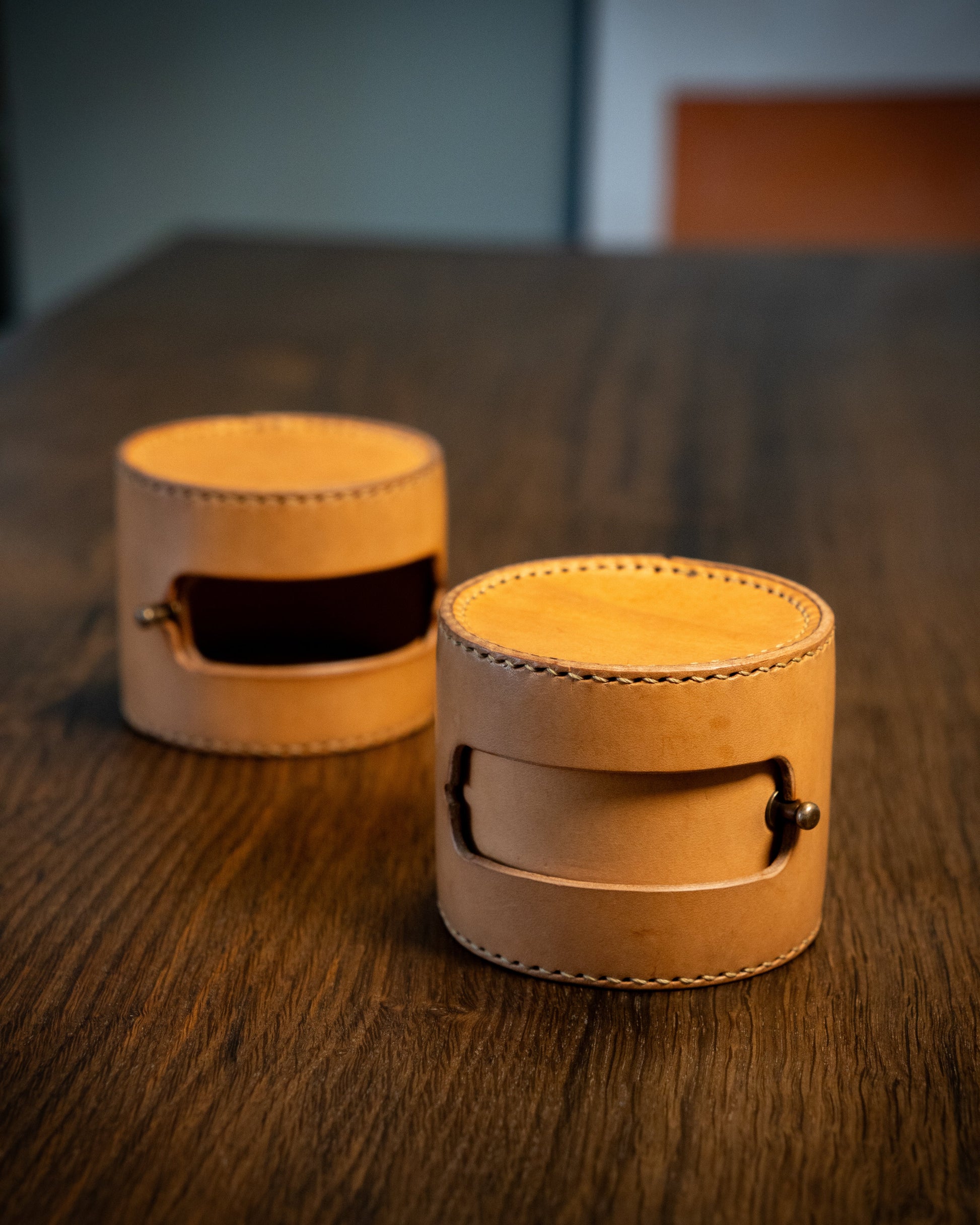 Hand-stitched Leather Storage Box