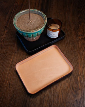 Rectangular Leather Tray Desk Organizer