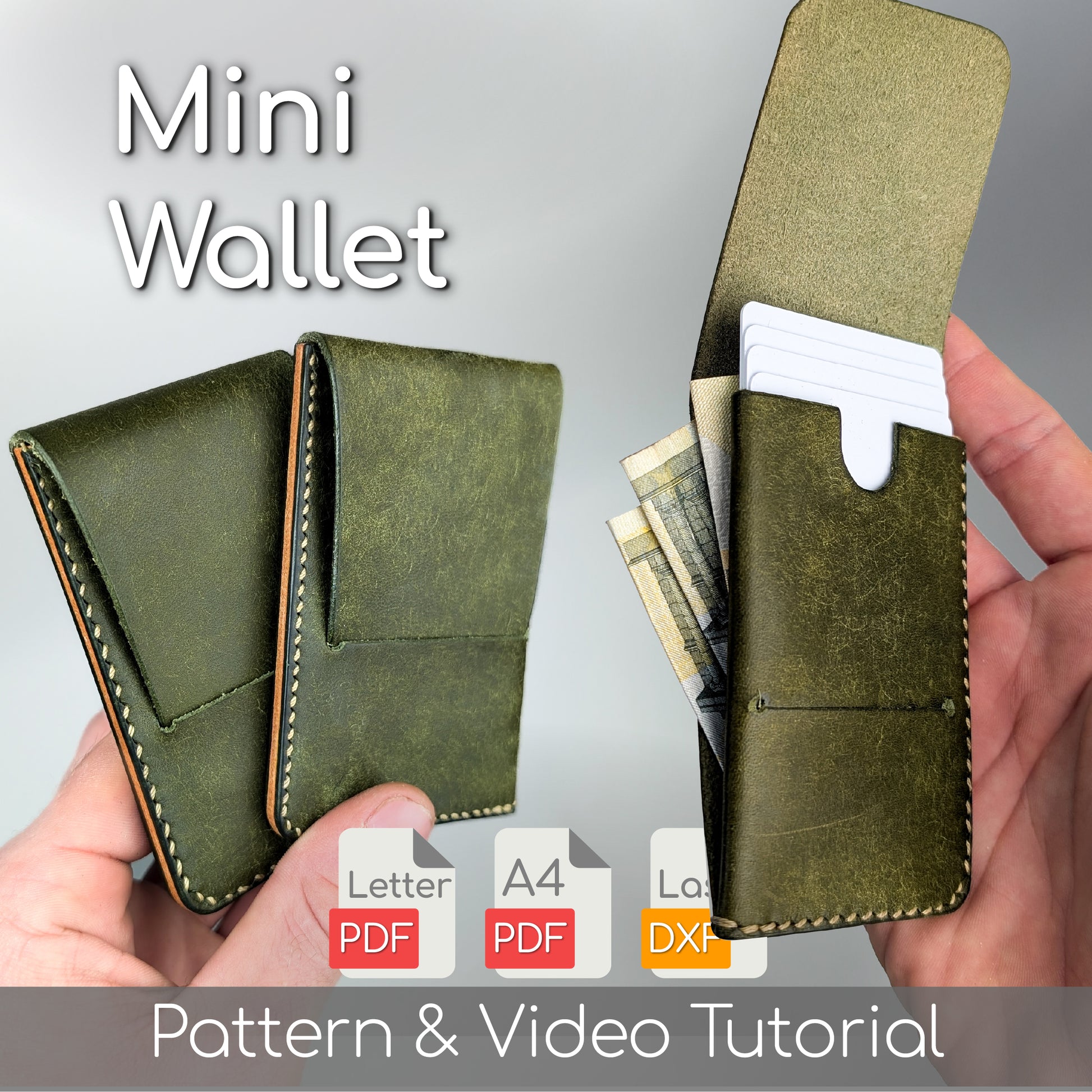 Compact Leather Card Holder Pattern