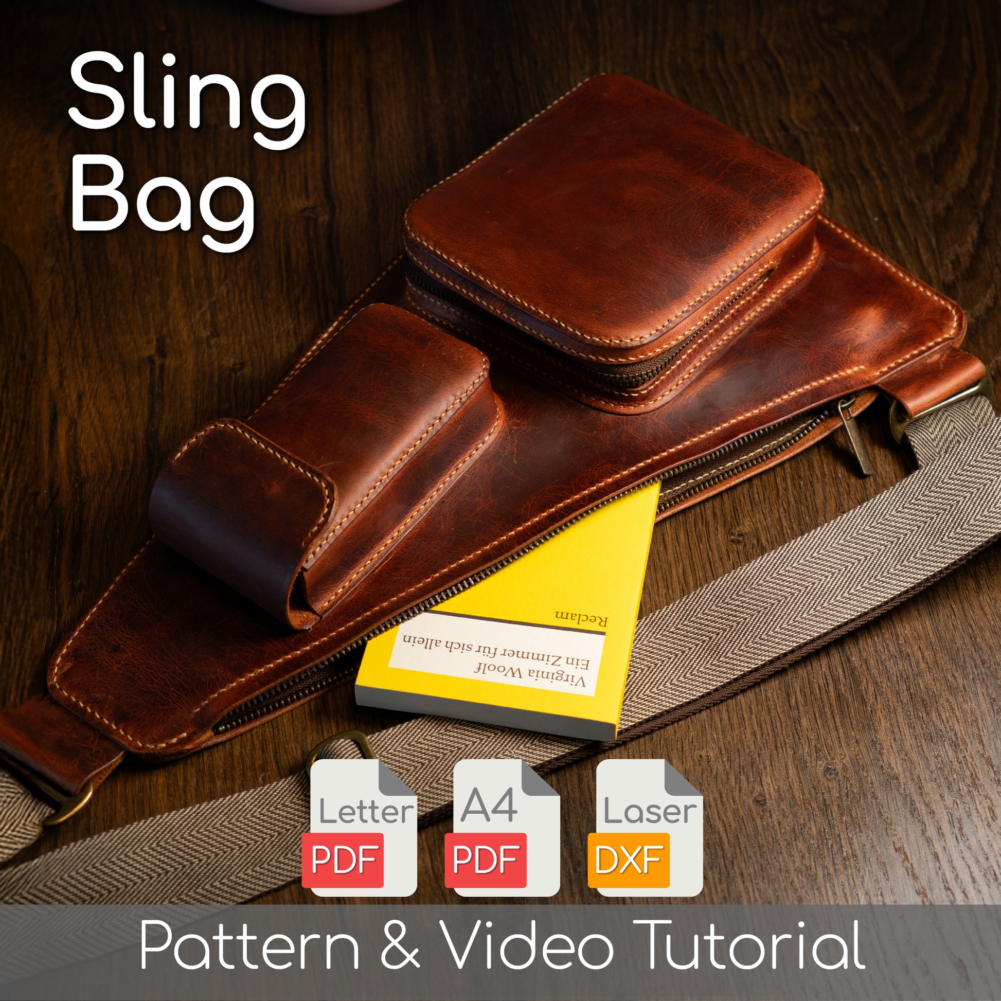 Tear Shaped Leather Sling Bag Pattern