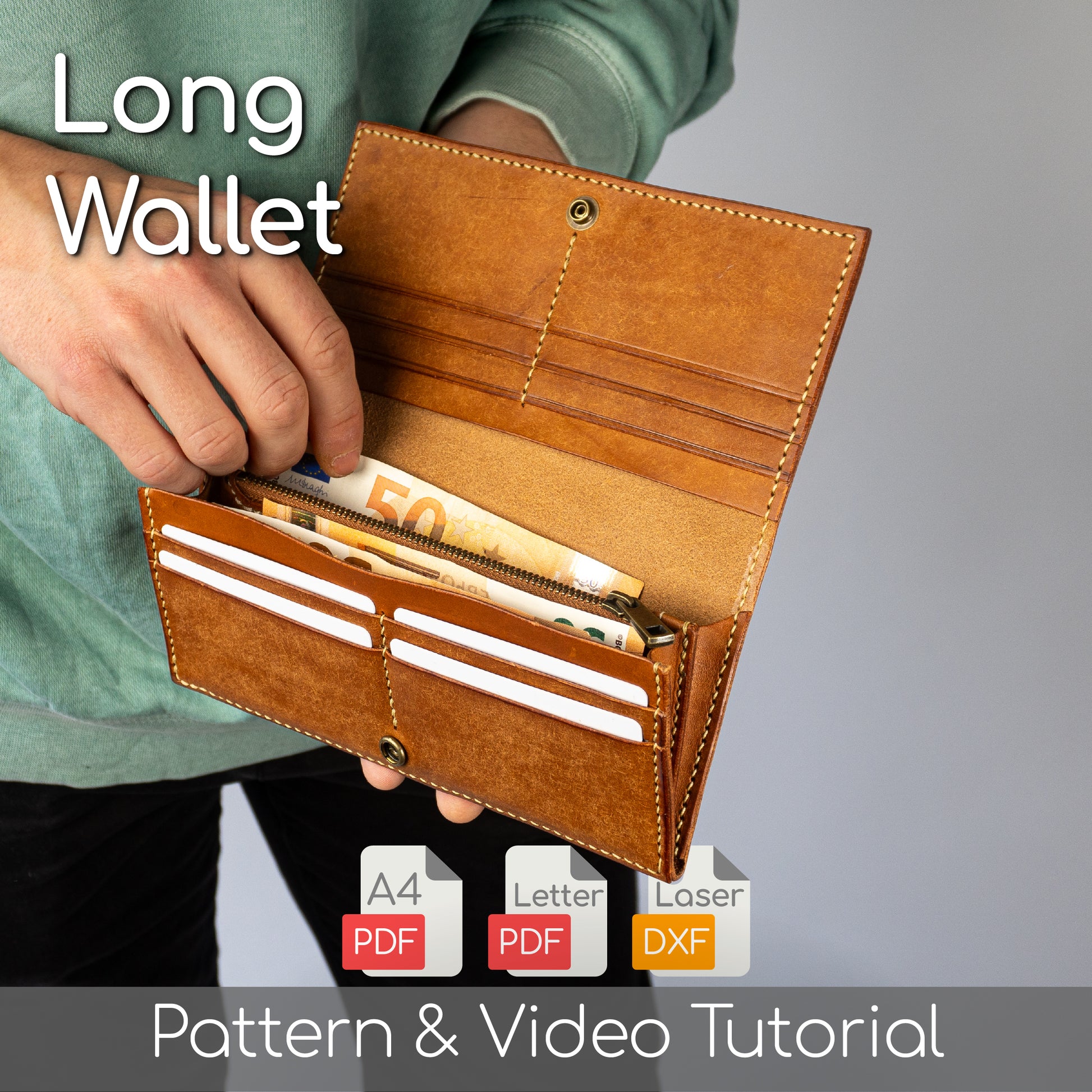Leather Long Wallet Pattern