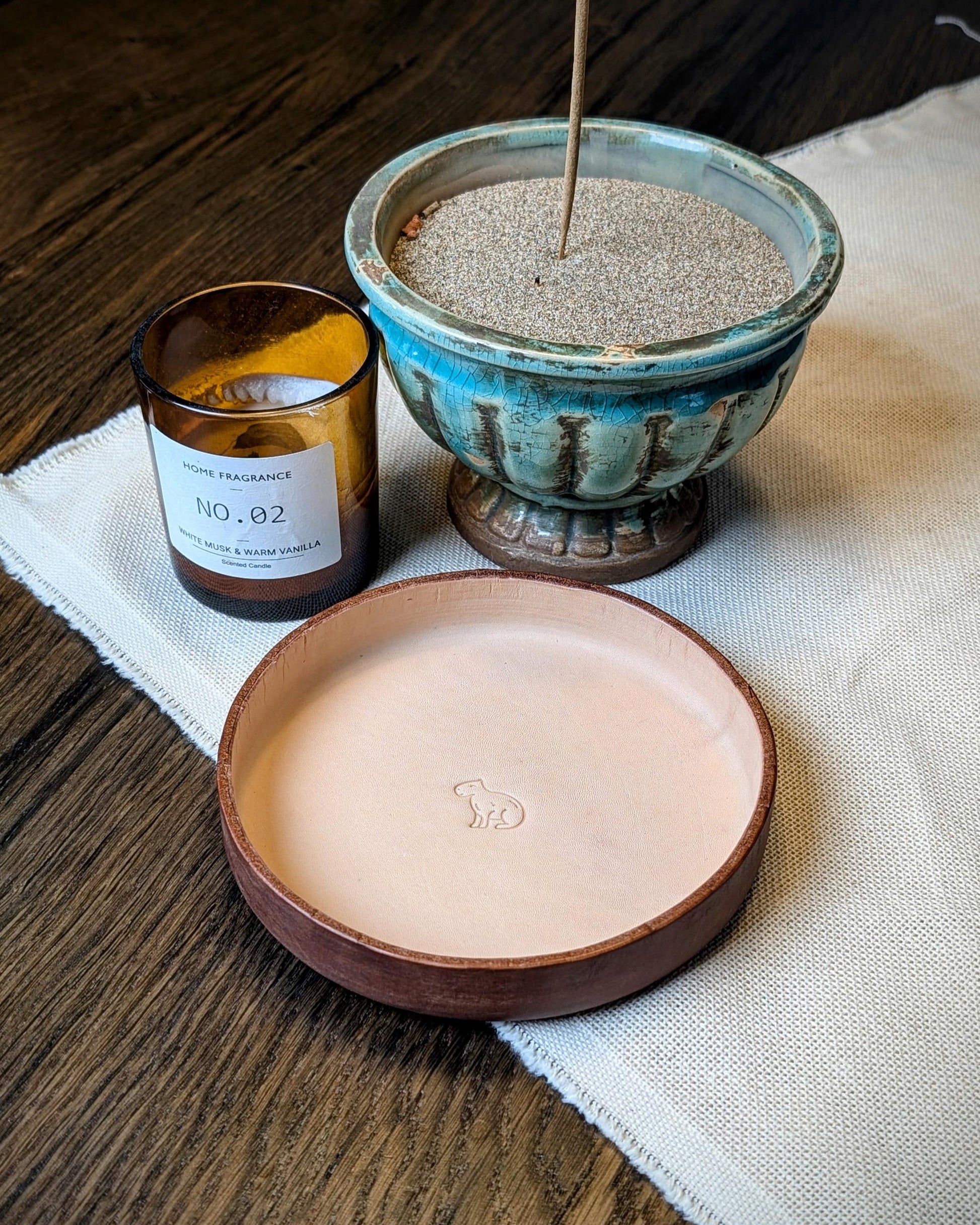 Leather Desk Tray, Catchall Organizer, Dice Tray & Housewarming Gift