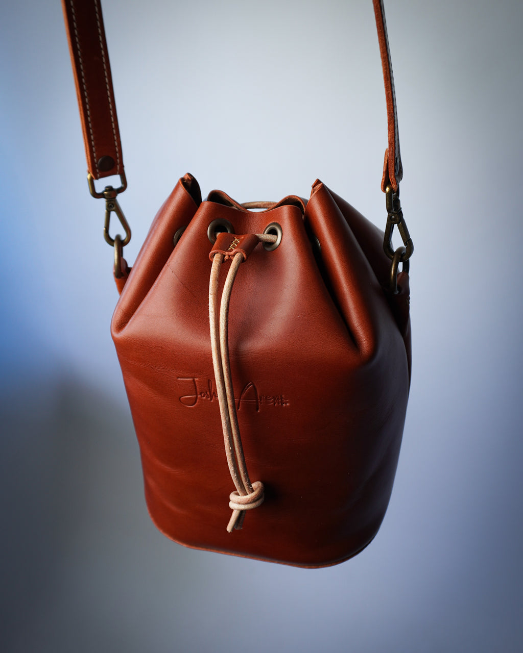 Leather Bucket Crossbody Bag