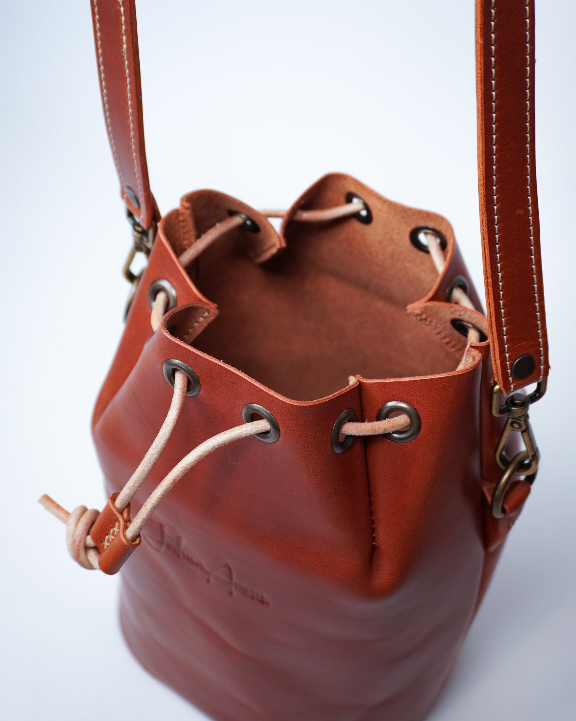 Leather Bucket Crossbody Bag