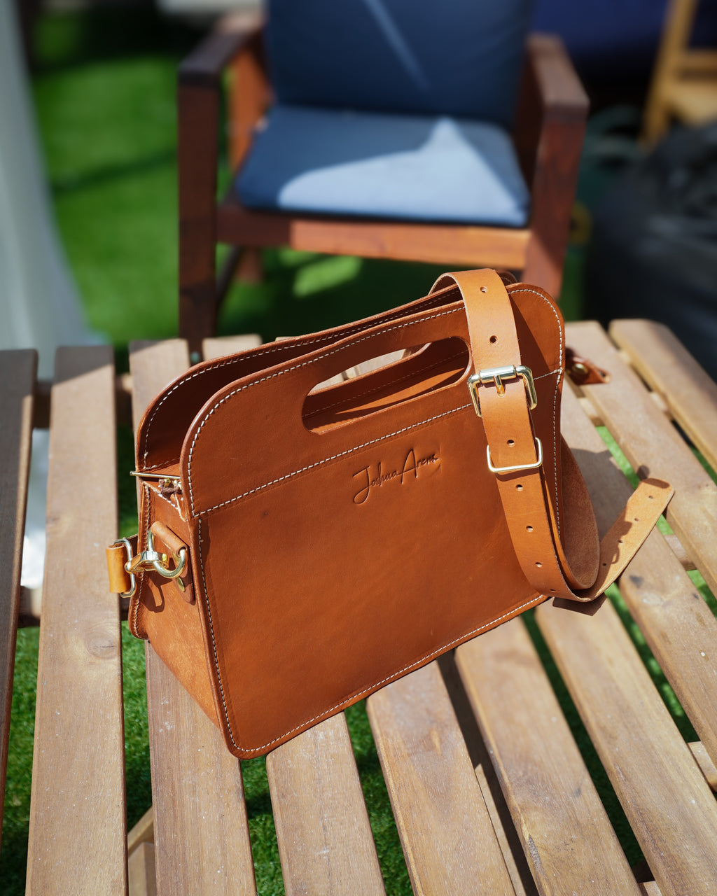 Leder Handtasche mit Tragegriff