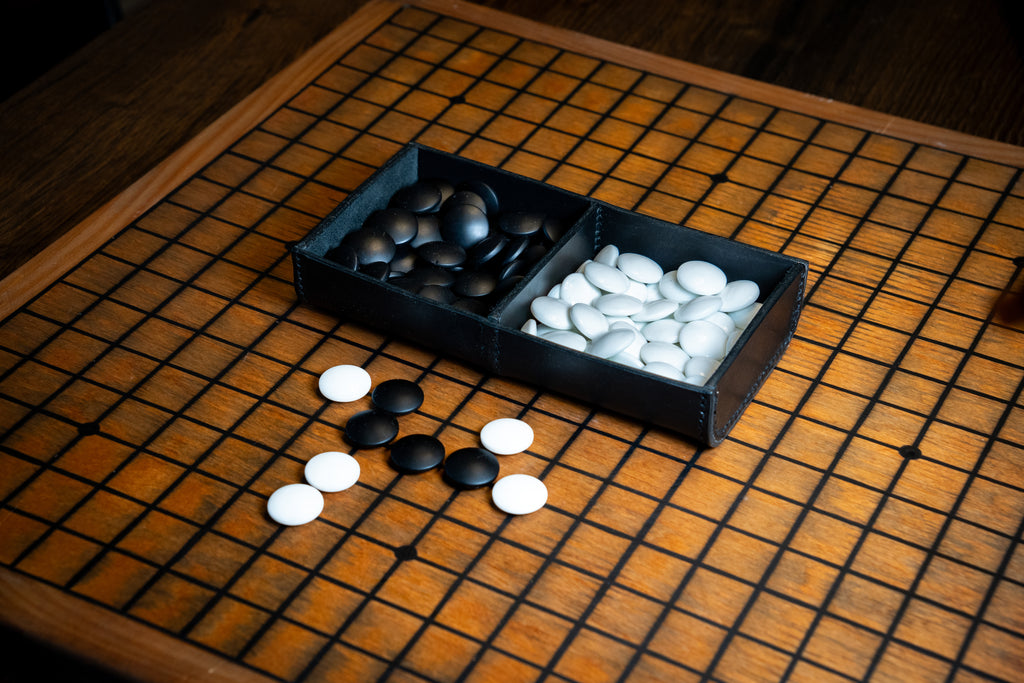 Leather Tray with compartments Pattern