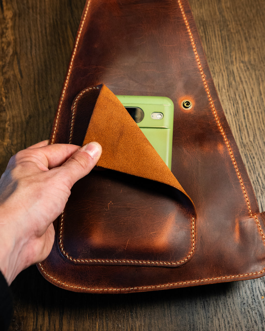 Tear Shaped Leather Sling Bag Pattern