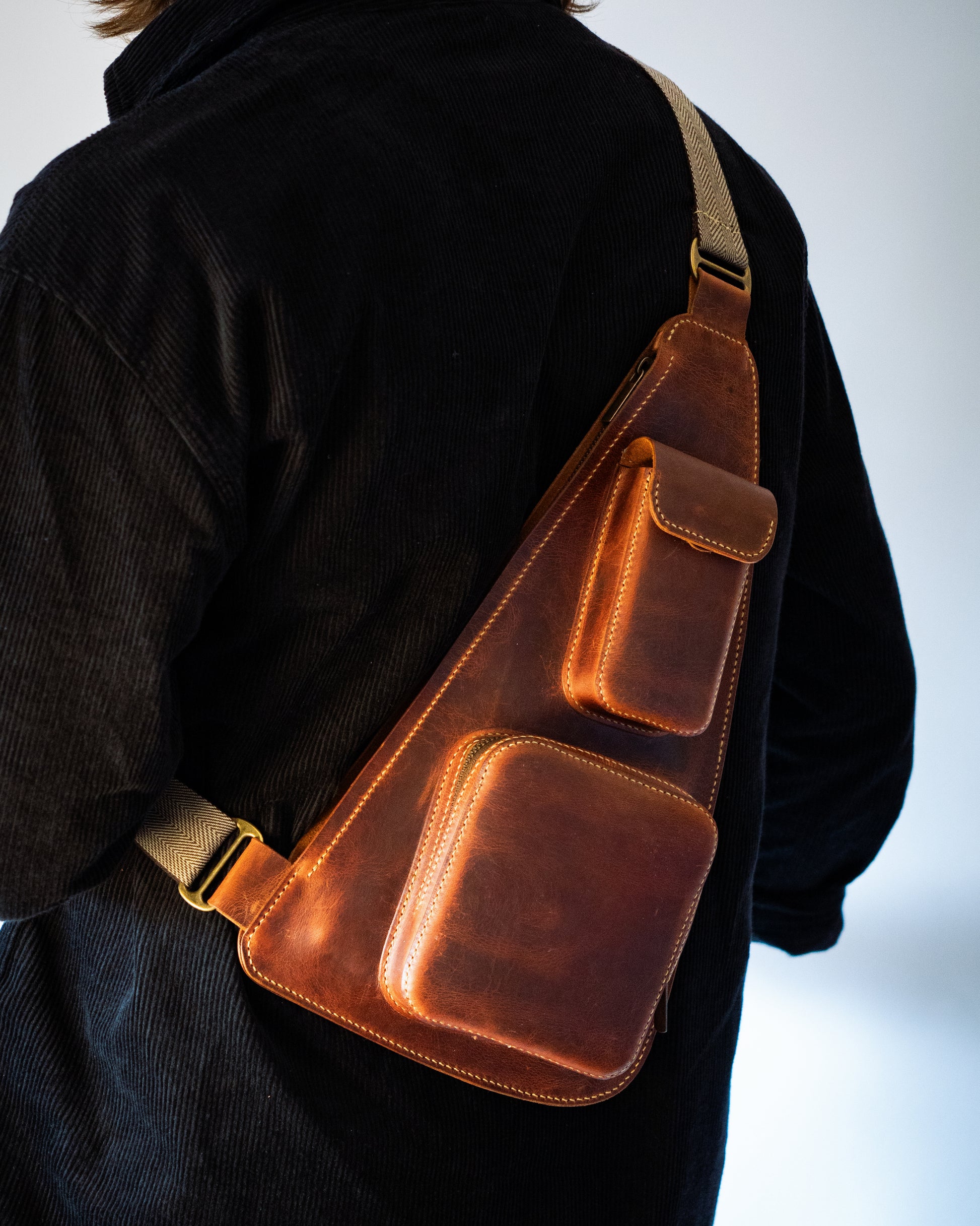 Tear Shaped Leather Sling Bag Pattern