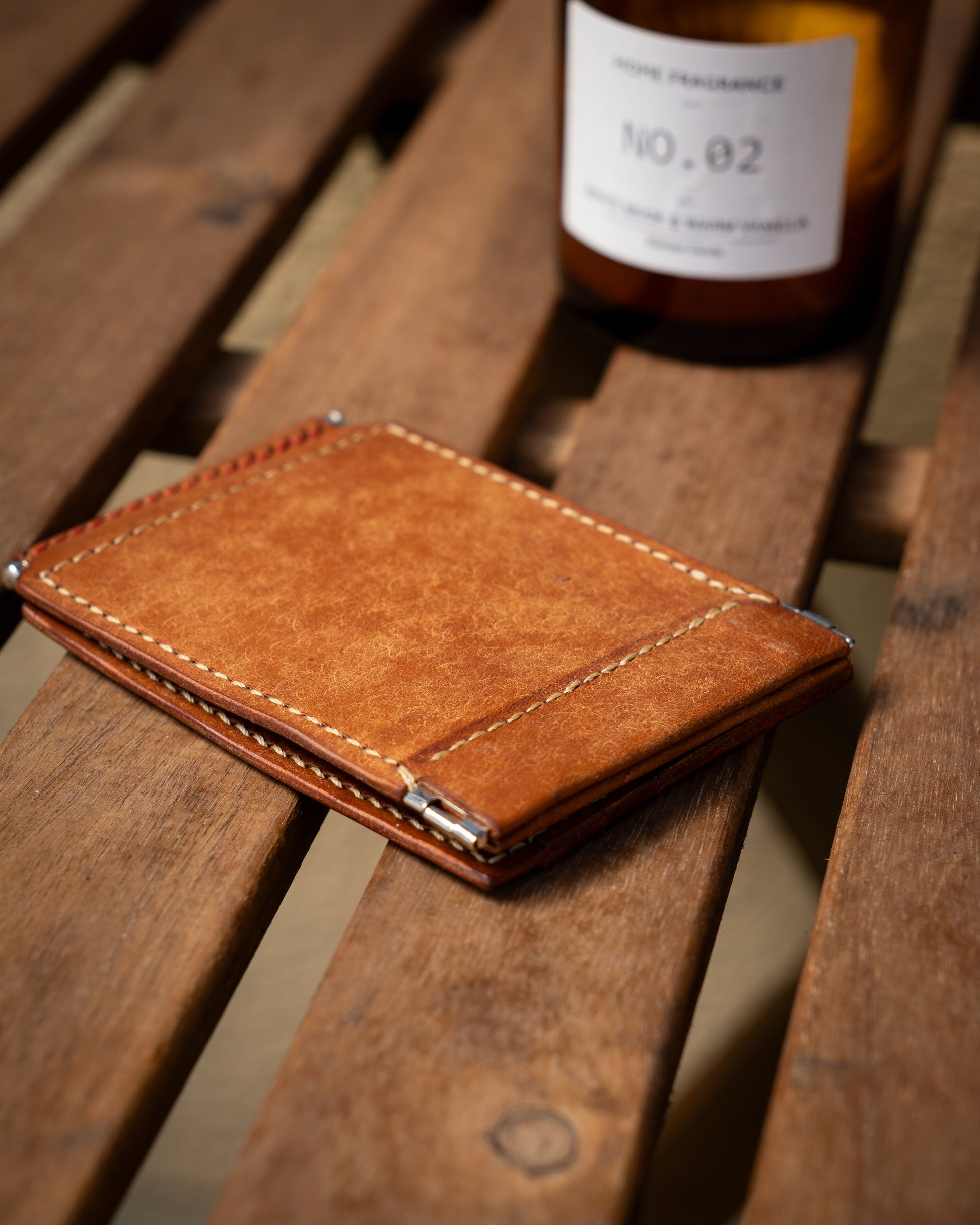 Money Clip Wallet Leather Bifold Wallet with Coin Pouch