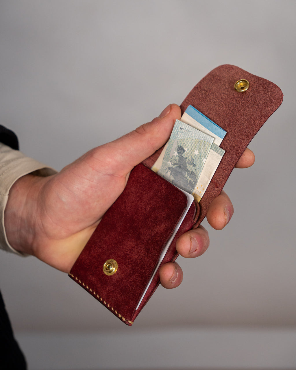 Kompakter Leder Geldbeutel mit Innenfächer