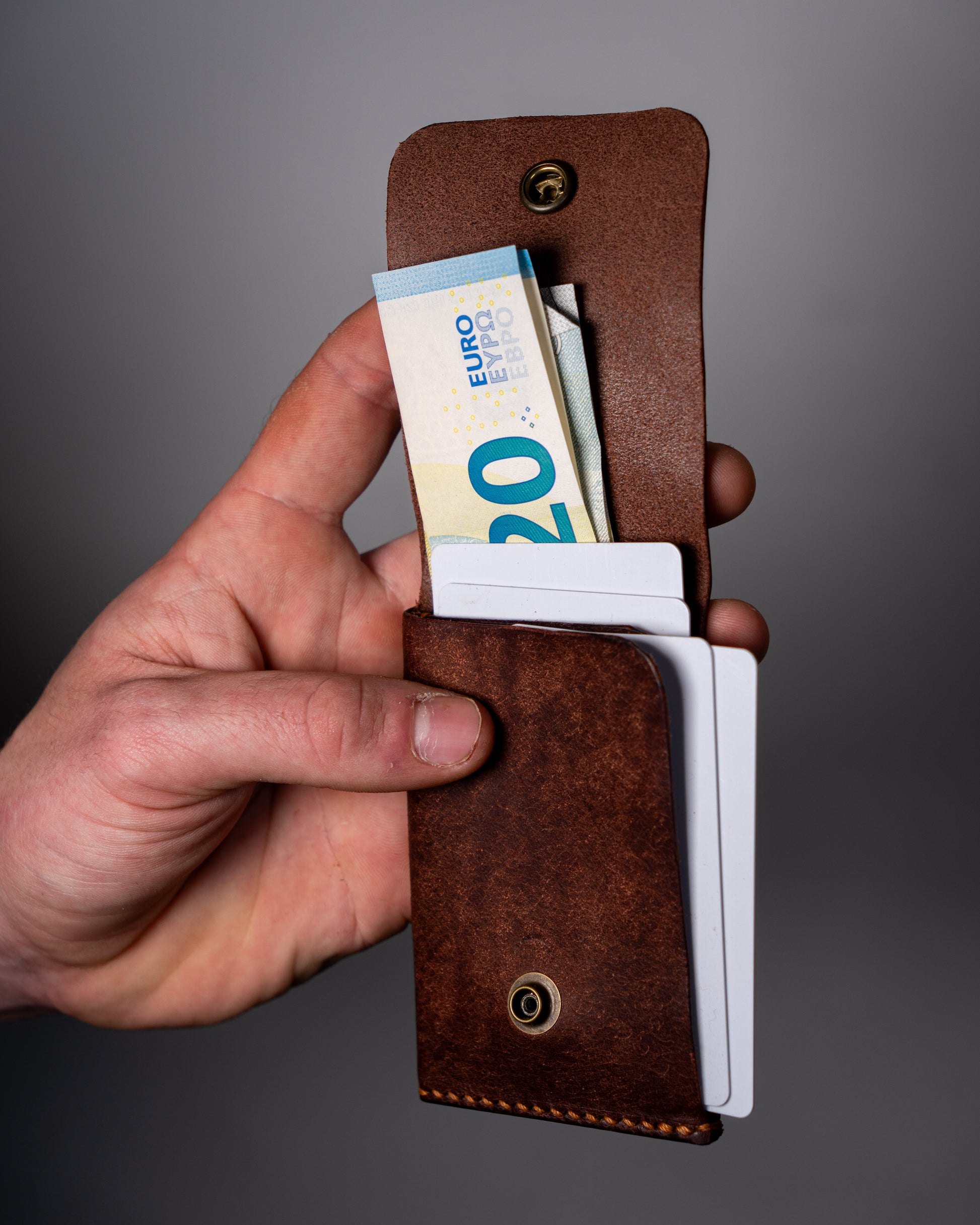 Kompakter Leder Geldbeutel mit Innenfächer