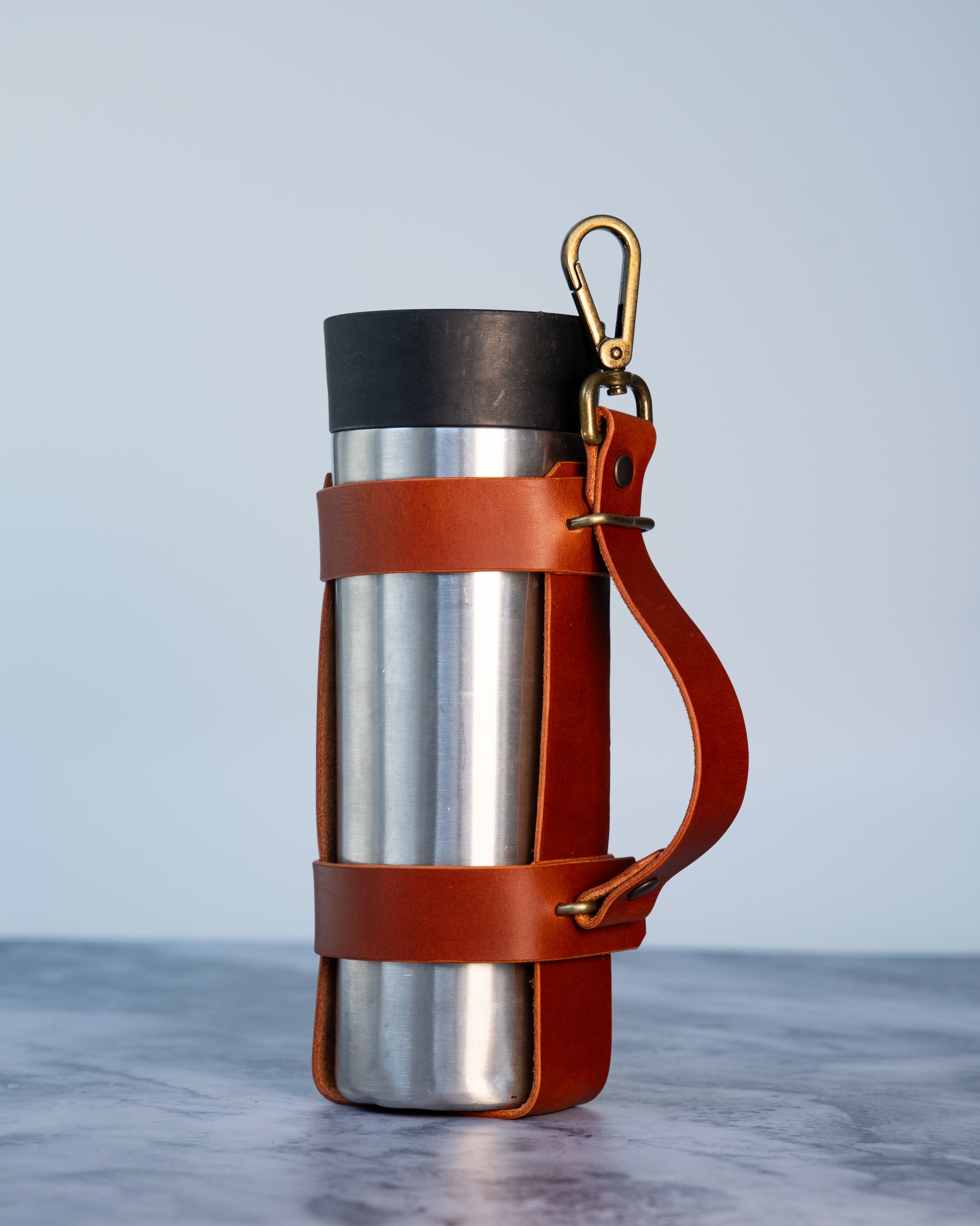 Flaschenhalter mit Griff & Karabiner - Malve