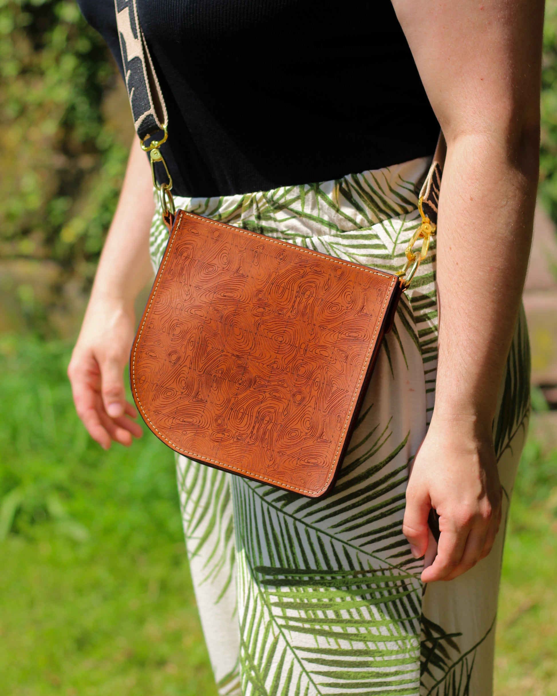 Printed Asymetric Leather Bag Pattern