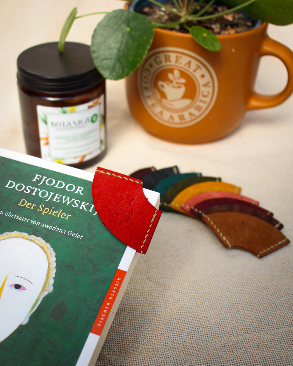 Handstitched Leather Bookmark - Capybara Design
