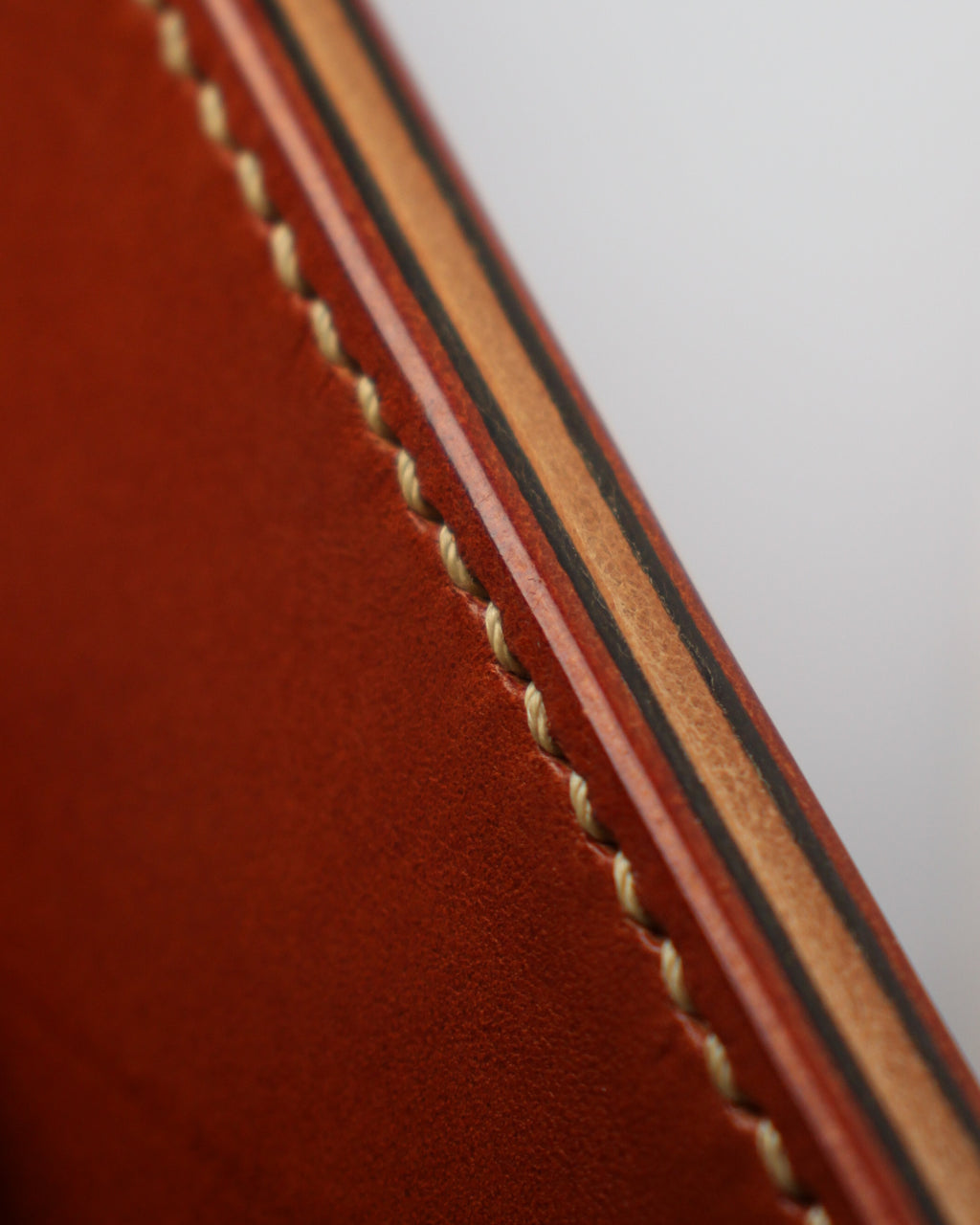 Handstitched Leather Glasses Case with Velour Lining and polished edges