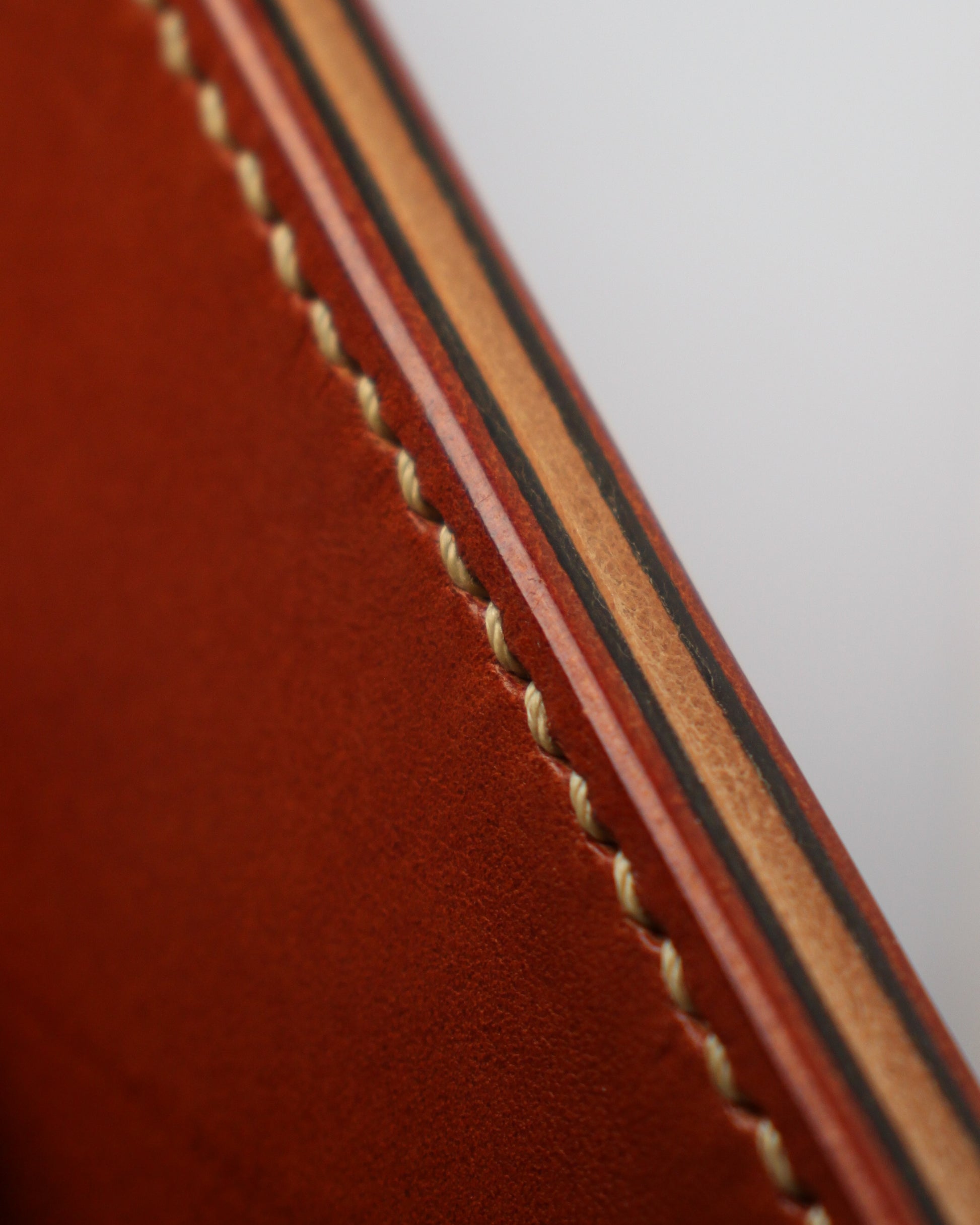Handstitched Leather Glasses Case with Velour Lining and polished edges