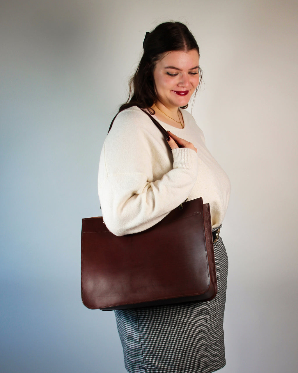 Spacious Leather Tote Bag