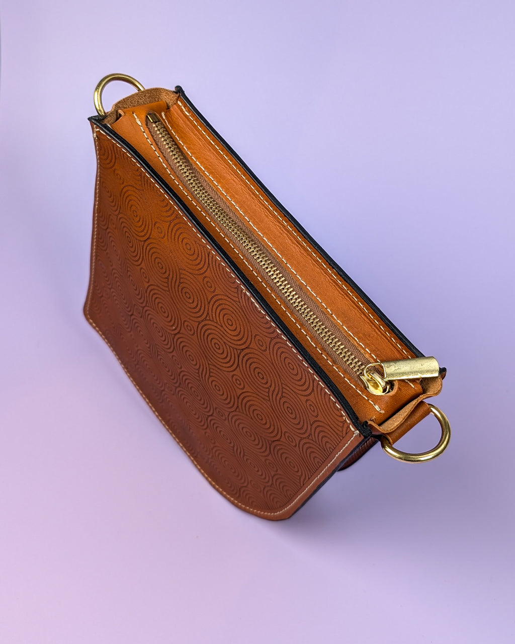 Printed Asymetric Leather Bag Pattern