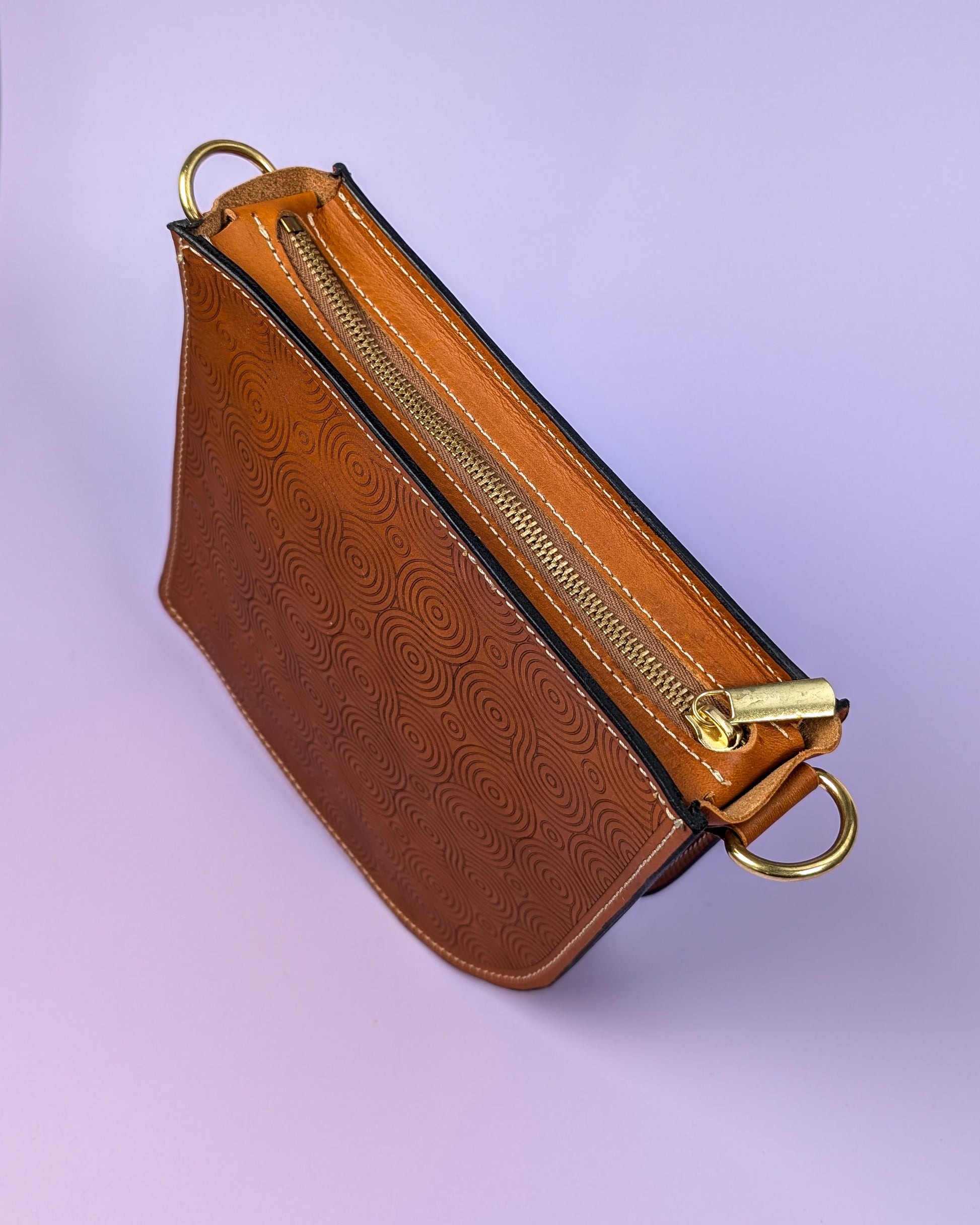 Printed Asymetric Leather Bag Pattern