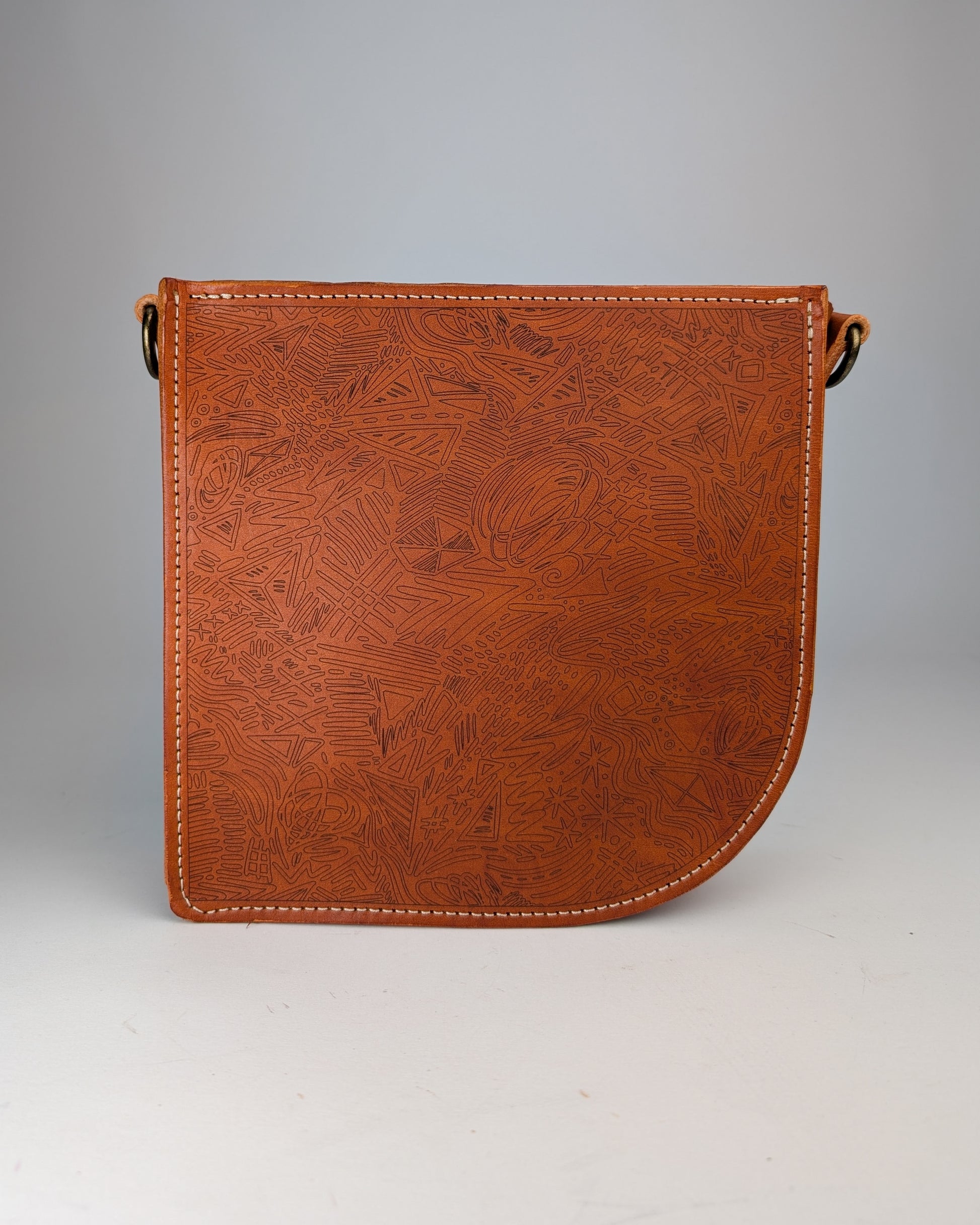 Printed Asymetric Leather Bag Pattern