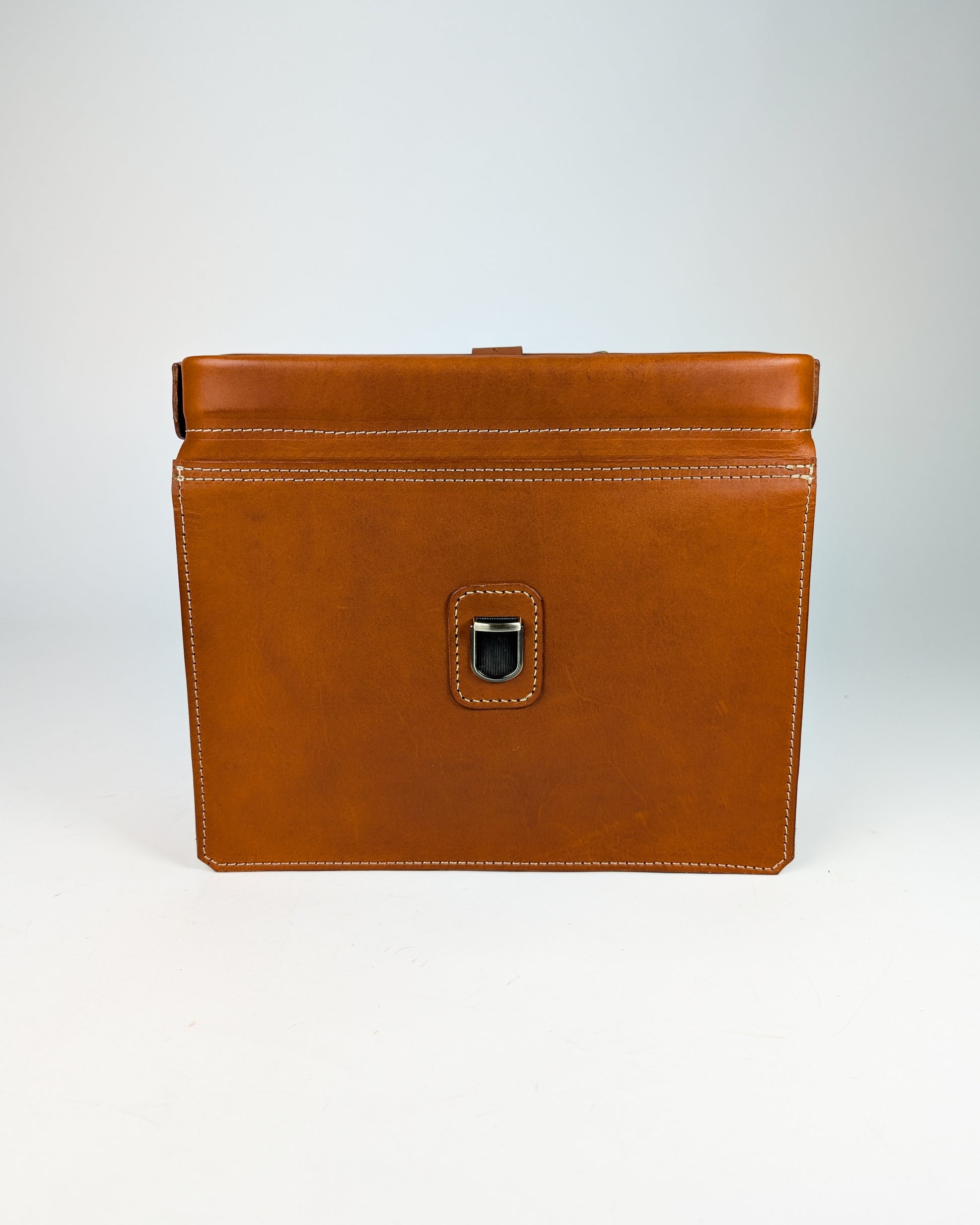 Doctor Style Leather Handbag, Crossbody Bag with Top Handle