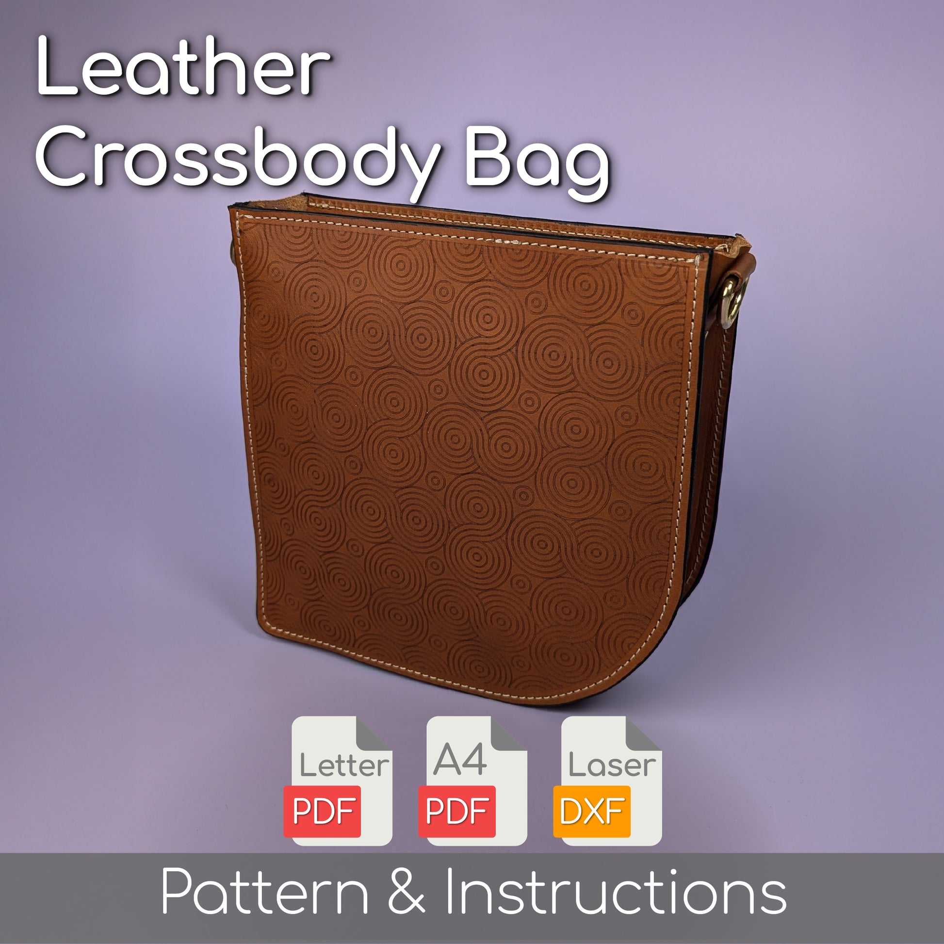 Printed Asymetric Leather Bag Pattern