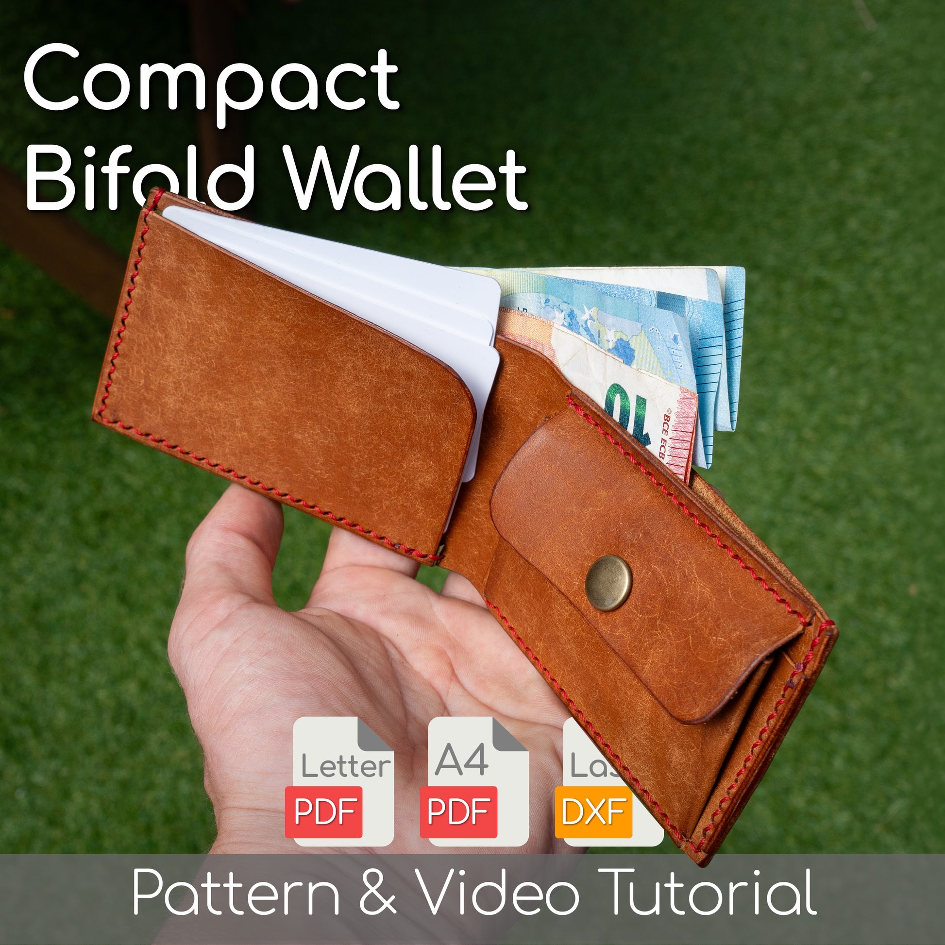 Compact Leather Bifold Wallet Pattern