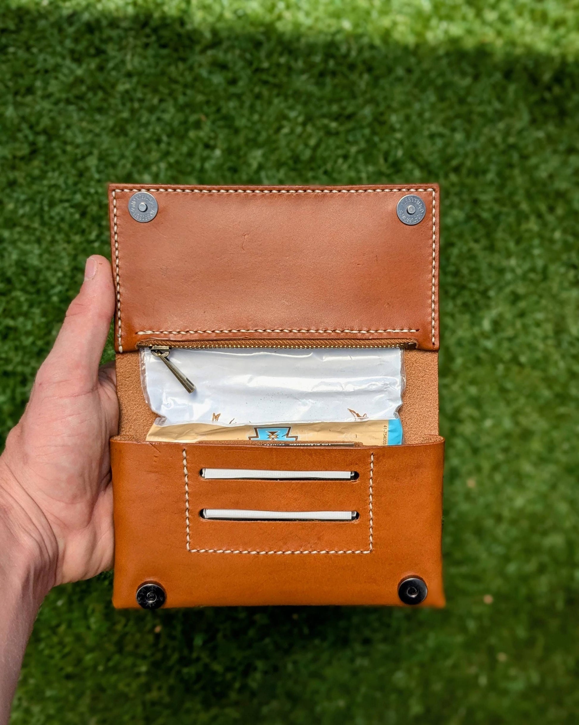 Leather Tobacco Pouch, Rolling Cigarettes Travel Case