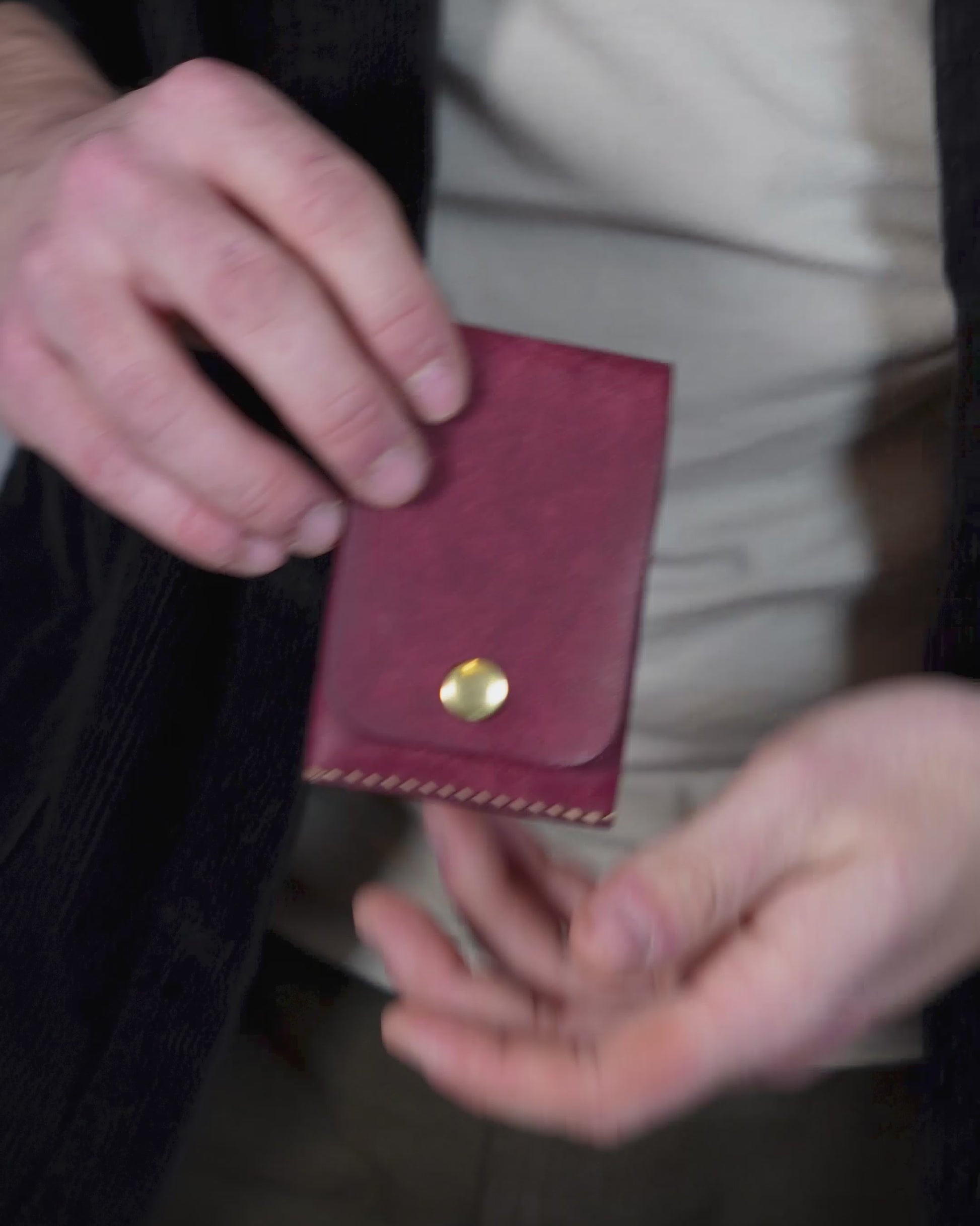 Kompakter Leder Geldbeutel mit Innenfächer